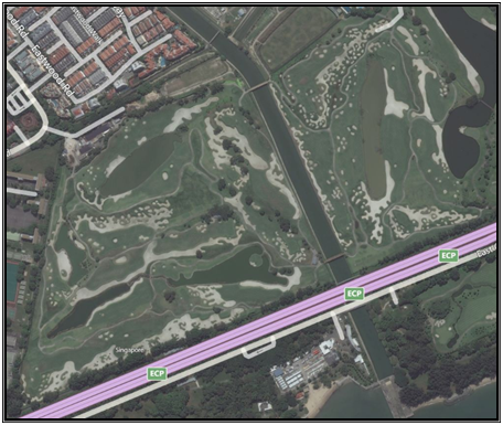 Orthorectified Satellite Image - Master Course at Laguna Golf Club, Singapore